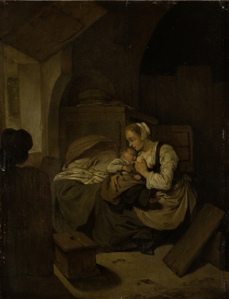 Interior with Nursing Mother, c1654-1658. Creator: Cornelis Bega.