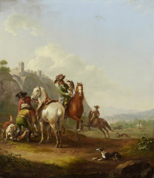 Hare-Hunt with Falconer, 1786. Creator: Johann Georg Pforr.
