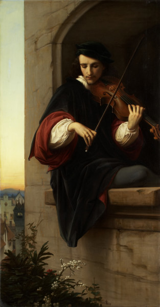 Violinist in the Belfry Window, 1858. Creator: Eduard von Steinle.