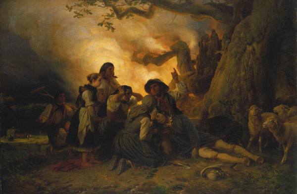 Shepherd Struck by Lightning, 1844. Creator: Jakob Becker.