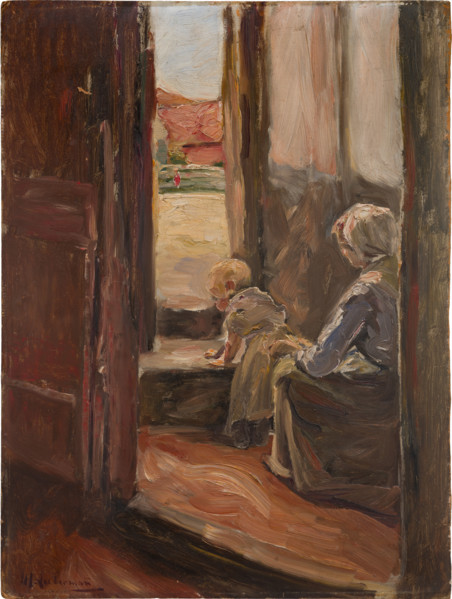 The first step (Mother and Child, small sketch), 1890. Creator: Max Liebermann.