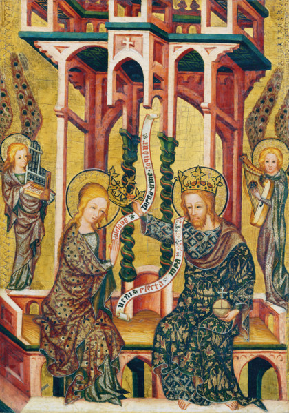 The Coronation of the Virgin, reverse: Christ Carrying the Cross..., c1350-1360. Creator: Nuremberg Master.