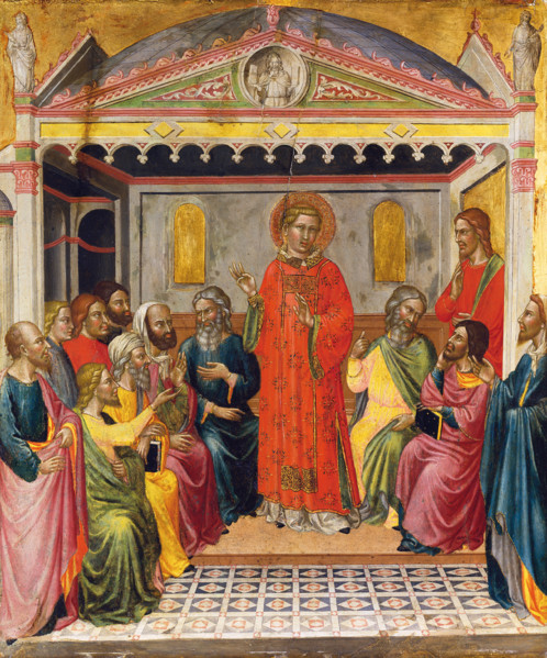 Dispute with the Libertines, c1390. Creator: Martino di Bartolomeo di Biagio.