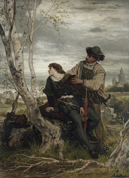 Hamlet and Horatio in the Churchyard, 1868. Creator: Victor Muller.
