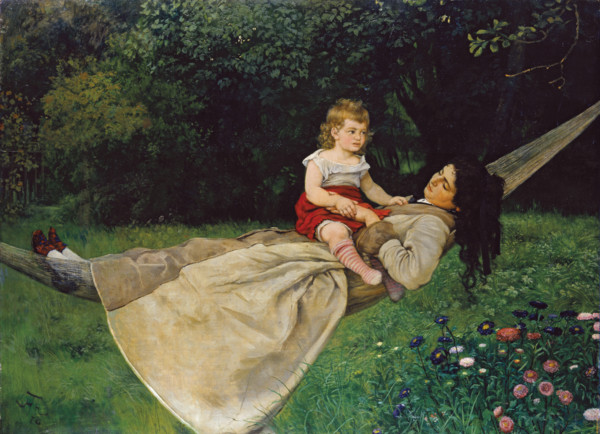 In the Hammock, 1876. Creator: Hans Thoma.