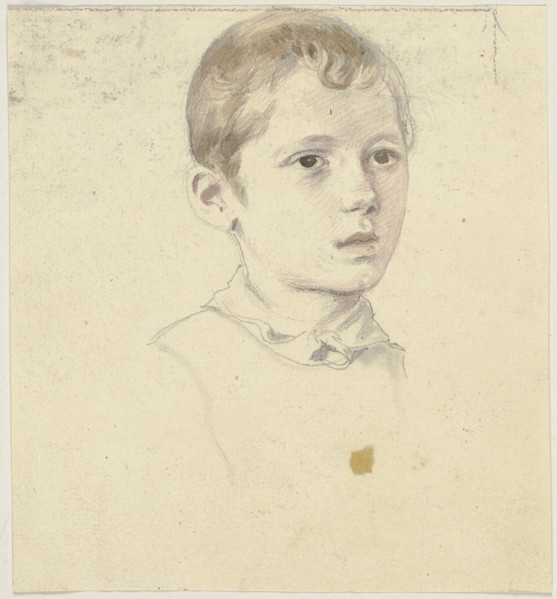Boy's head to the right, c1830-1872. Creator: Jakob Becker.