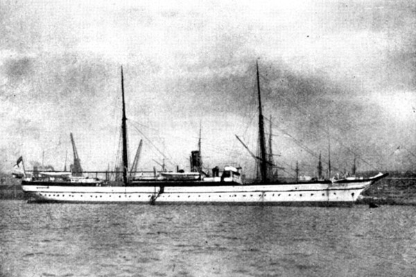 The Chinese Crisis: H.M.S. Humber, screw store-ship, British Squadron..., 1898. Creator: Symonds.
