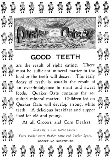 Advertisement for Quaker Oats, 1898. Creator: Unknown.