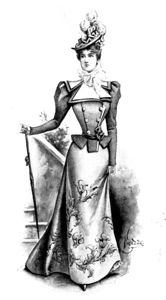 Ladies' Page: a becoming costume, 1898. Creator: Picador.