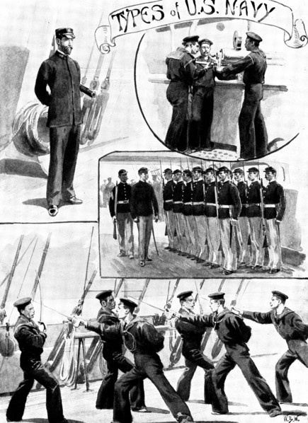The Spanish-American War: officers and men of the United States Navy, 1898. Creator: Unknown.