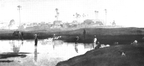 Pictures from the Royal Academy: ...Egyptian Village on the...Nile - Frederick Goodall, R.A., 1898. Creator: Unknown.