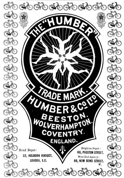 Advertisement for Humber Cycles, 1898. Creator: Unknown.