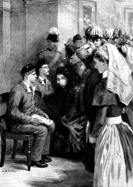 The Queen at Netley Hospital: Her Majesty conferring the Victoria Cross..., 1898. Creator: Unknown.