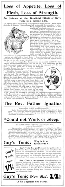Advertisement for Guy's Tonic, 1898. Creator: Unknown.