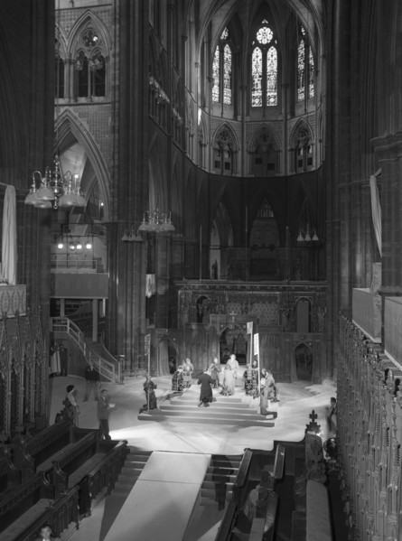 Rehearsal for a passion play, Westminster Abbey, London, c1955.  Creator: Arthur Charles Kirby Ware.