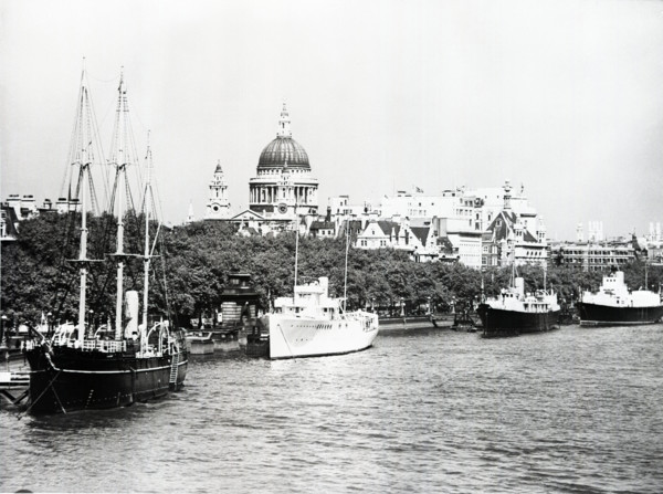 St Paul's Cathedral and the Embankment, London, c1955. Creator: Arthur Charles Kirby Ware.