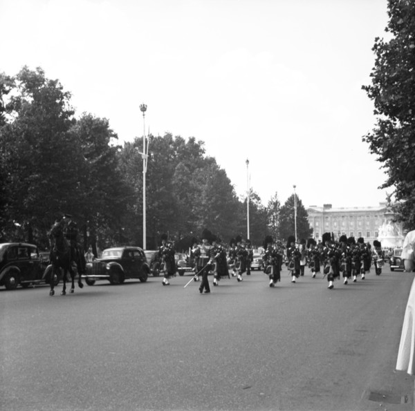 Guards on the march, London, c1955. Creator: Arthur Charles Kirby Ware.