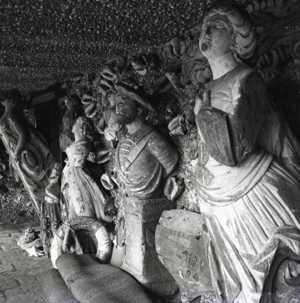 Ships' figureheads, Tresco, Scilly Isles, c1955. Creator: Arthur Charles Kirby Ware.