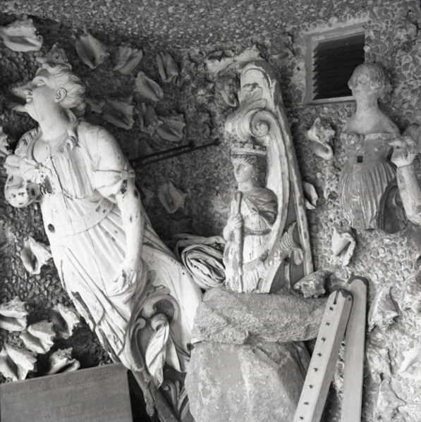 Ships' figureheads, Tresco, Scilly Isles, c1955. Creator: Arthur Charles Kirby Ware.