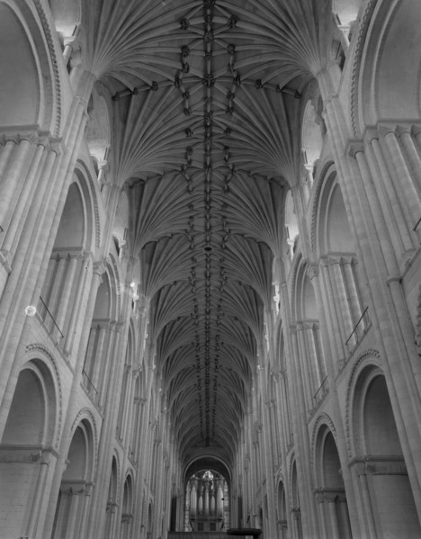 Vaulted ceiling, Norwich Cathedral, Norfolk, c1955.  Creator: Arthur Charles Kirby Ware.