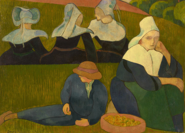 Breton women in a meadow, 1892. Creator: Bernard, Émile (1868-1941).