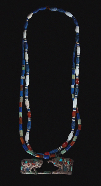 Necklace with pair of bulls. Gonur Depe, Margiana, 18th-16th cen. BC. Creator: Bronze Age culture.