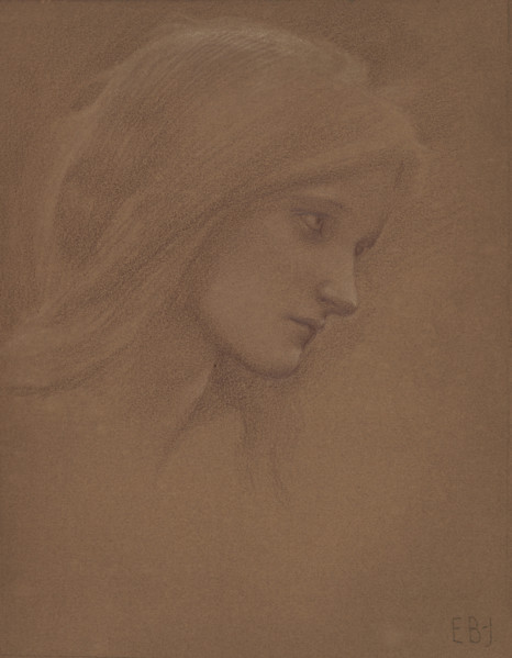 Head of a young girl. Creator: Burne-Jones, Sir Edward Coley (1833-1898).