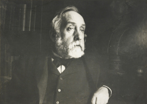 Self-portrait in library, c1895. Creator: Degas, Edgar (1834-1917).