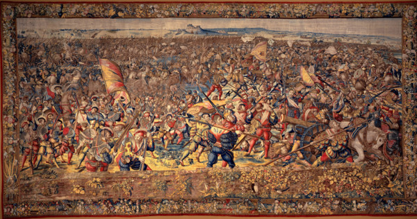 The Battle of Pavia: Defeat of the French Cavalry and the Imperial Infantry Seize...1528-1531. Creator: Dermoyen, Willem (active 1520-1530s).