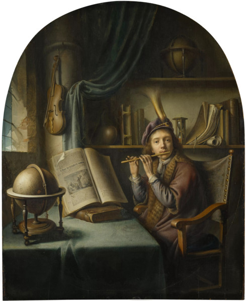 The Flute Player. Creator: Dou, Gerard (Gerrit) (1613-1675).