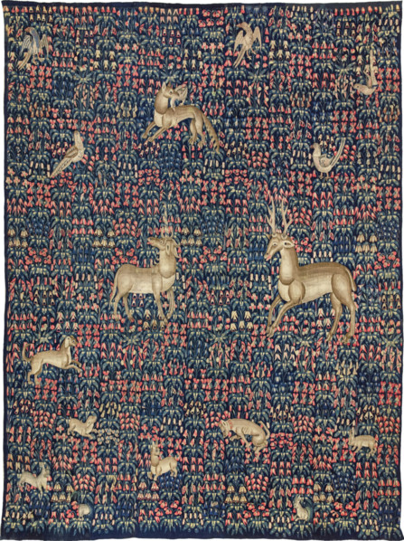 Millefleurs Tapestry with a Unicorn, c1500. Creator: Flemish master.