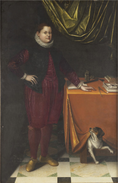 Portrait of a Youth with a Dog, Early 1590s. Creator: Fontana, Lavinia (1552-1614).
