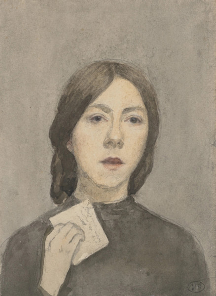 Self-Portrait with a letter, c1907-1909. Creator: John, Gwen (Gwendolen) (1876-1939).