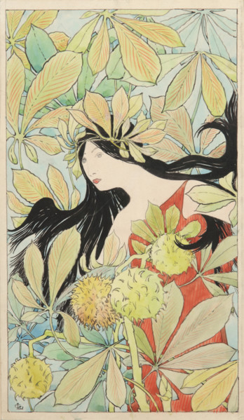Femme aux branches de marronnier (Woman with chestnut branches), 1898. Creator: Latenay, Gaston de (1859-1943).