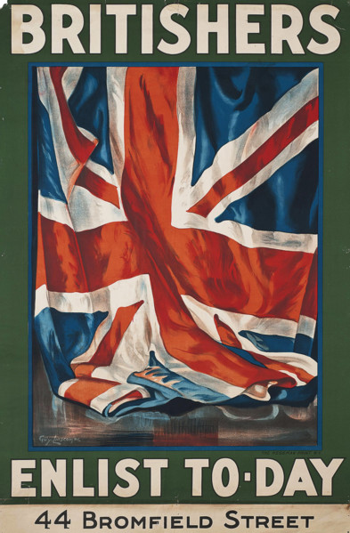 Britishers, Enlist To-Day, 1917. Creator: Lipscombe, Guy (1881-1952).