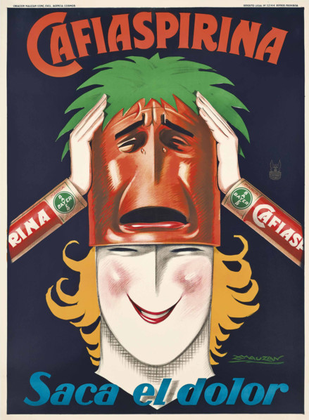 Cafiaspirina. Saca el dolor, 1930. Creator: Mauzan, Luciano Achille (1883-1952).