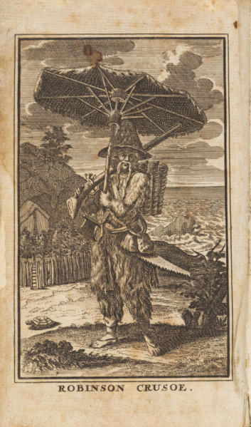 Frontispiece, Robinson Crusoe by Daniel Defoe, 1721. Creator: Picart, Bernard (1673-1733).