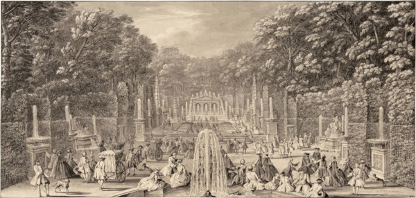 The Triumphal Arch Grove in the Gardens of Versailles, c1730. Creator: Rigaud, Jacques (1671-1754).