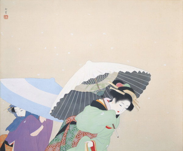 Large Snowflakes, 1944. Creator: Shoen, Uemura (1875-1949).