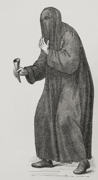 Poor man ashamed - alms begging in the churches and streets of Venice, 1590, (1877). Creator: Unknown.