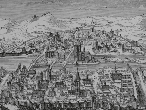 Perspective of the city of Paris in 1607, France, 1878.  Creator: Unknown.