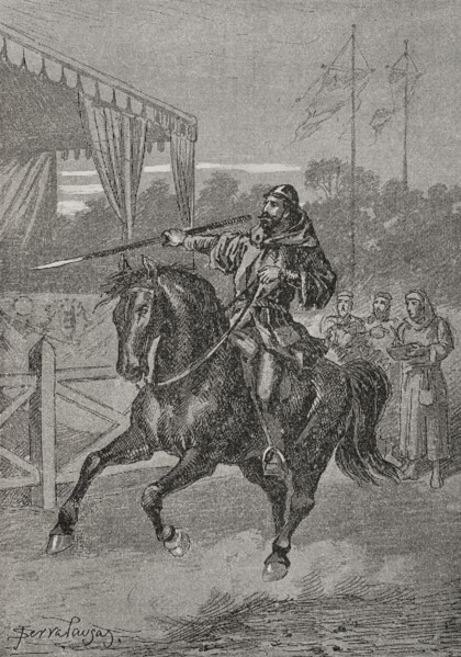 Peter III of Aragon in the arena at Bordeaux , 1283, (1890).  Creator: Joan Serra y Pausas.