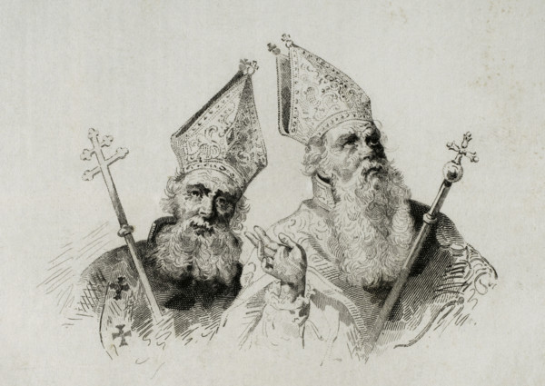 St Gregory the Enlightener, (257-c330), founder of the Armenian Apostolic Church, 1838.  Creators: Hippolyte Lalaisse, Moret.