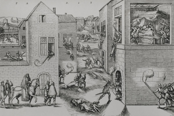 Assassination attempt of Gaspar de Coligny, (1519-1572) by means of an attack on 22 Aug 1572 (1877). Creator: Unknown.