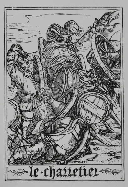 The Waggoner from "The Dance of Death", 1547, (1877).  Creator: Unknown.