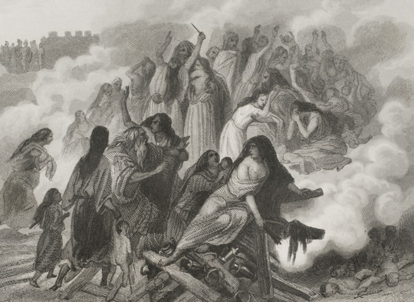 The Siege of Saguntum, Iberian Peninsula, 219 BC, (1852).  Creator: Unknown.
