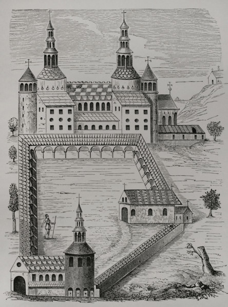 Abbey of Saint-Riquier, (Abbey of Saint-Richarius), France, 1612, (1877). Creator: Unknown.