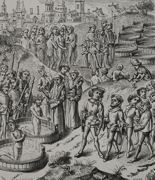 Baptism of the Saxons by Charlemagne, 15th century, (1877).  Creator: Unknown.