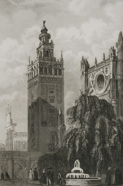 The Cathedral with the Giralda, Seville, Andalusia, Spain, 1853.  Creator: Unknown.