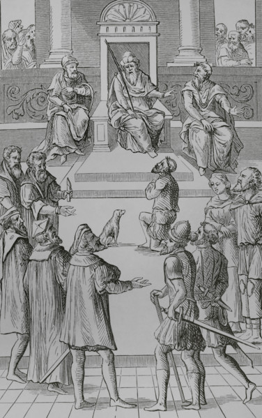 Confession for amends before the tribunal, 1556, (1878).  Creator: Unknown.